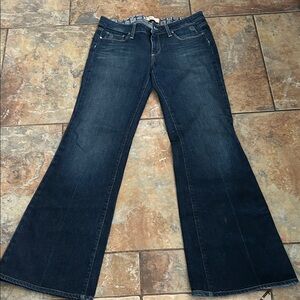 PAIGE Indigo Flared Wide-Leg Jeans